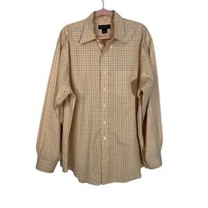Brooks Brothers Orange Long Sleeve Button Down Cotton Non-Iron Dress Shirt XL
